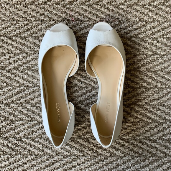 nine west white flats